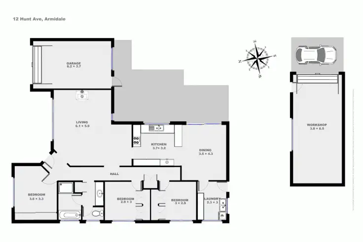 Floorplan of Homely house listing, 12 Hunt Avenue, Armidale NSW 2350