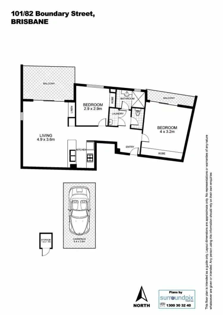 Floorplan of Homely unit listing, 82 Boundary St, Brisbane City QLD 4000