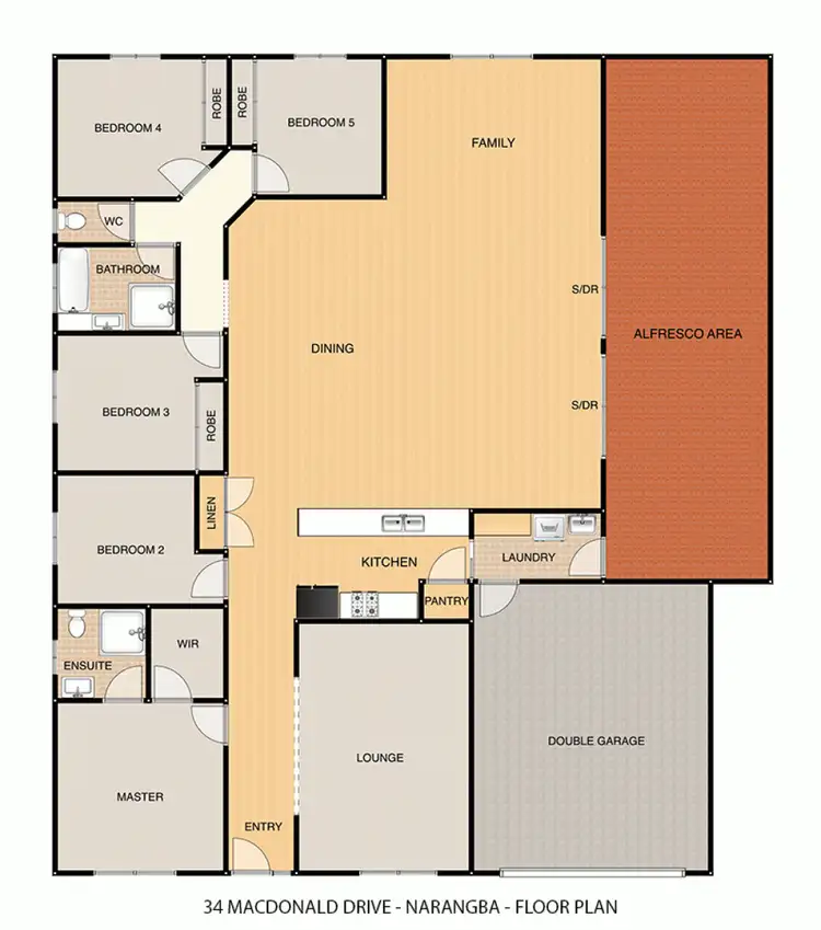 Floorplan of Homely house listing, 34 MacDonald Drive, Narangba QLD 4504