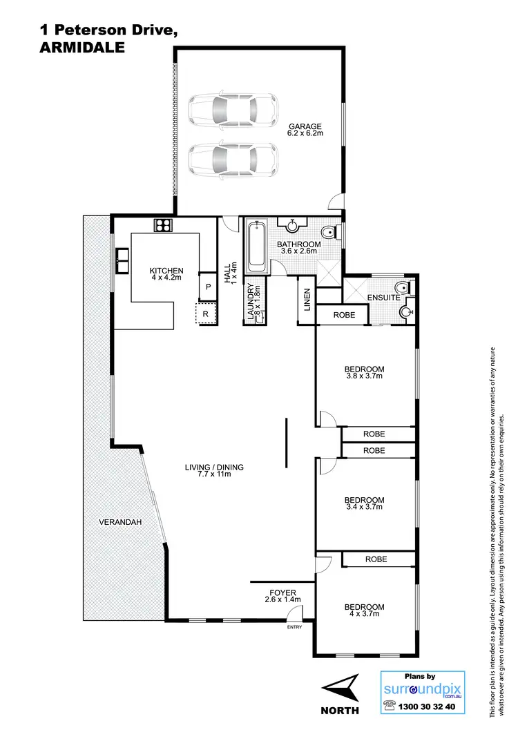 Floorplan of Homely house listing, 1 Peterson Drive, Armidale NSW 2350