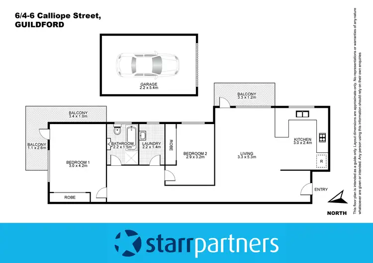 Floorplan of Homely unit listing, 6/4-6 Calliope Street, Guildford NSW 2161