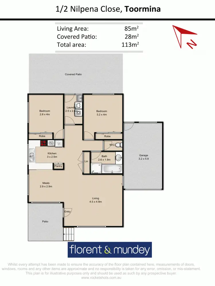 Floorplan of Homely villa listing, 1/2 Nilpena Cl, Toormina NSW 2452