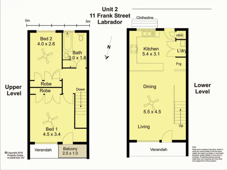 Floorplan of Homely townhouse listing, 2/11 Frank Street, Labrador QLD 4215