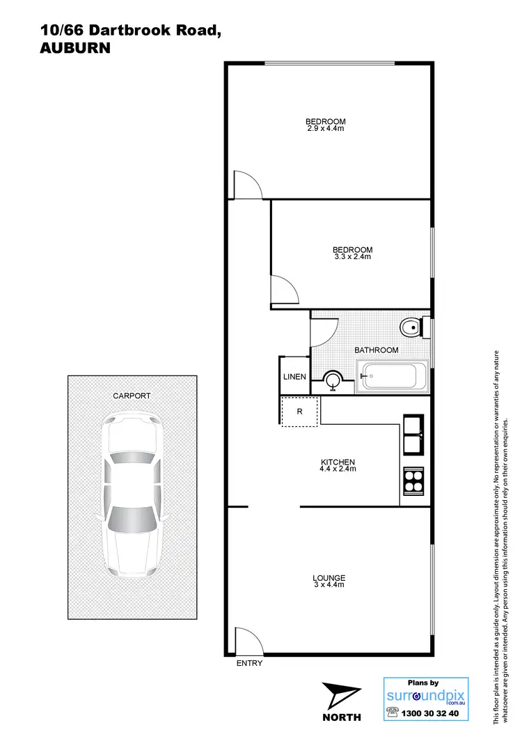 Floorplan of Homely unit listing, 10/66 Dartbrook Rd, Auburn NSW 2144