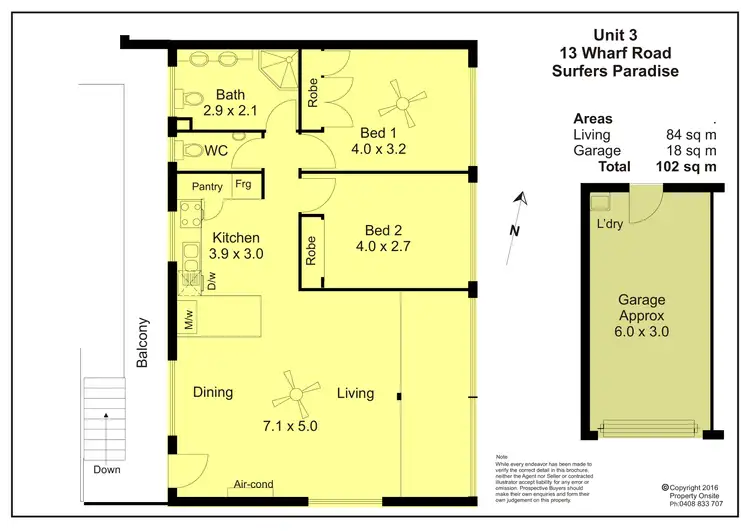 Floorplan of Homely unit listing, 3/13 Wharf Road, Surfers Paradise QLD 4217