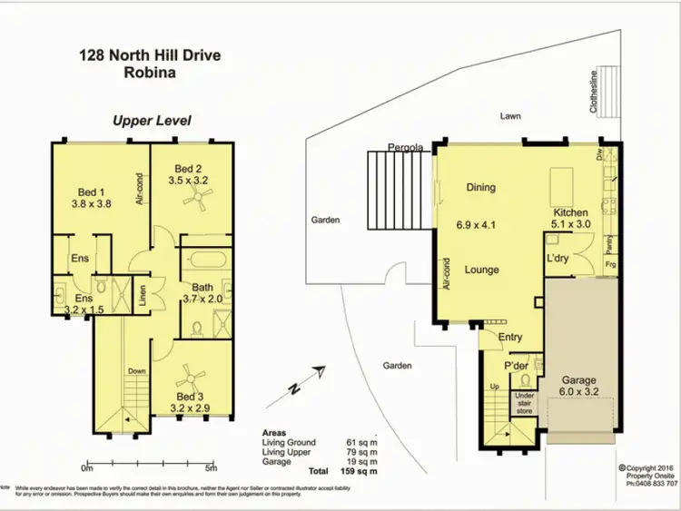 Floorplan of Homely townhouse listing, 128 North Hill Drive, Robina QLD 4226