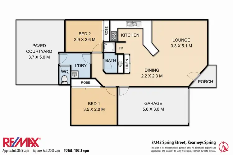 Floorplan of Homely unit listing, 3/242 Spring Street, Kearneys Spring QLD 4350