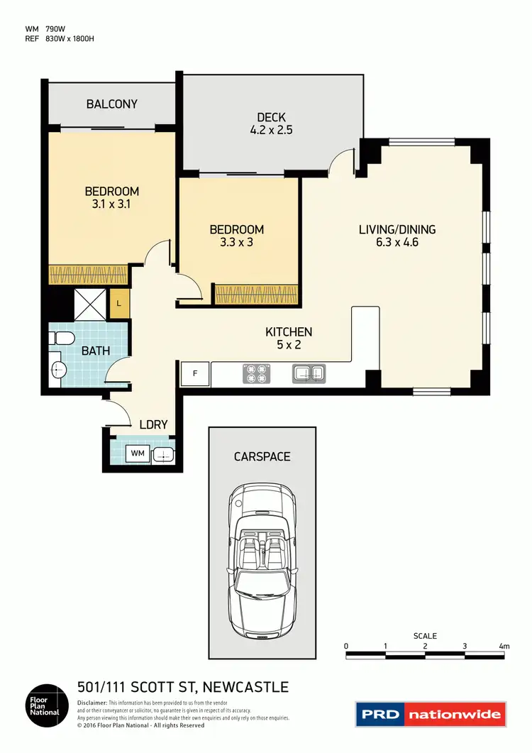 Floorplan of Homely house listing, 501/111 Scott Street, Newcastle NSW 2300