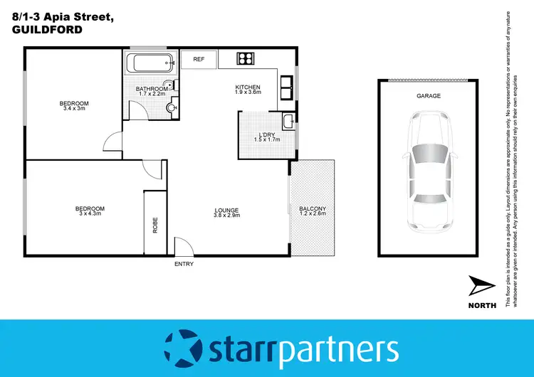 Floorplan of Homely unit listing, 8/1-3 Apia Street, Guildford NSW 2161