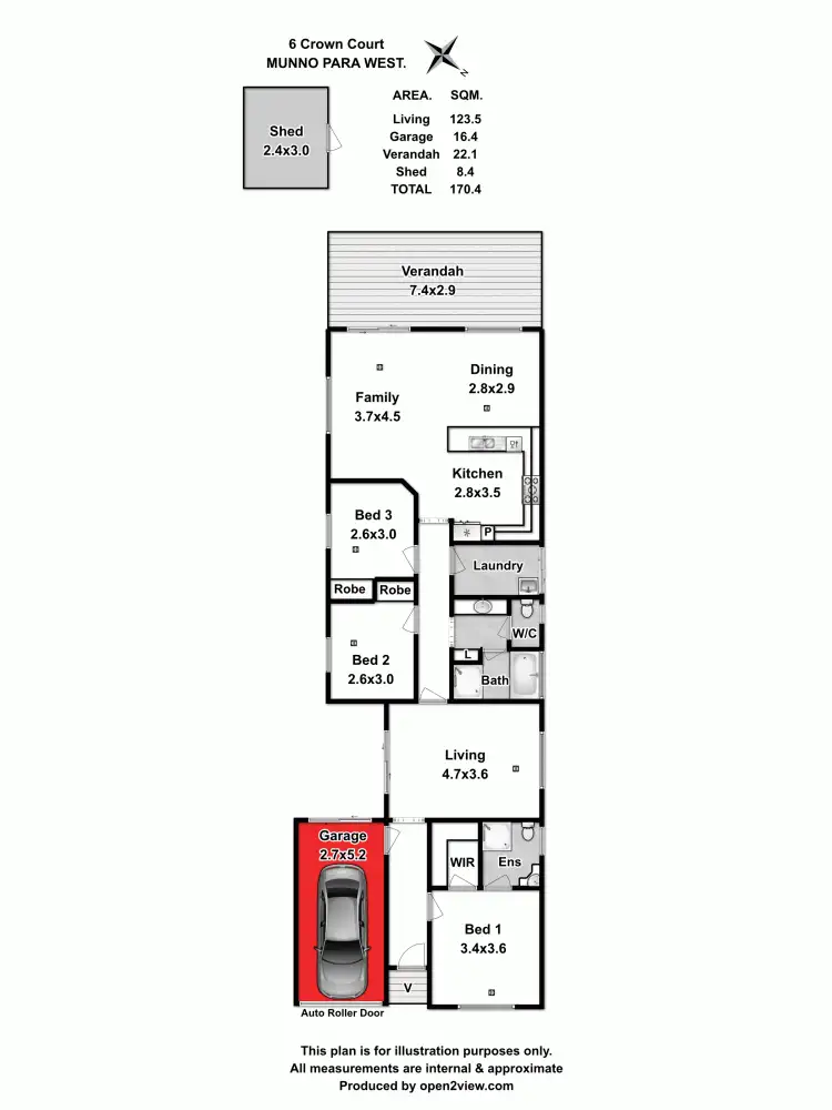 Floorplan of Homely house listing, 6 Crown Court, Munno Para West SA 5115