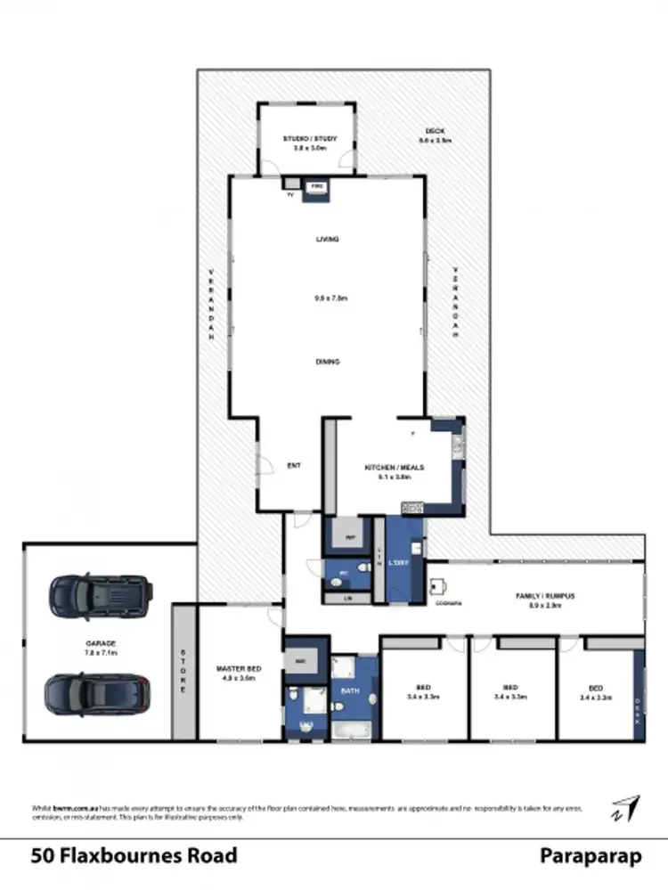 Floorplan of Homely rural property listing, 50 Flaxbournes Road, Paraparap VIC 3240