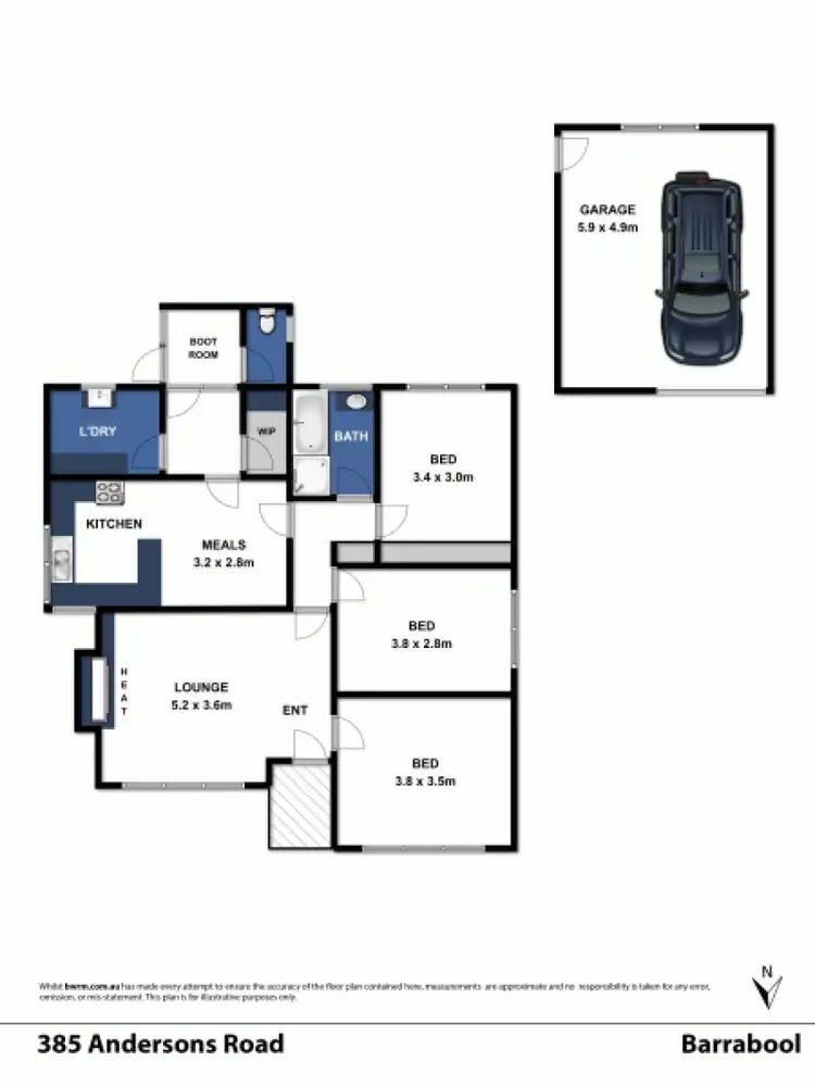 Floorplan of Homely rural property listing, 385 Andersons Road, Barrabool VIC 3221