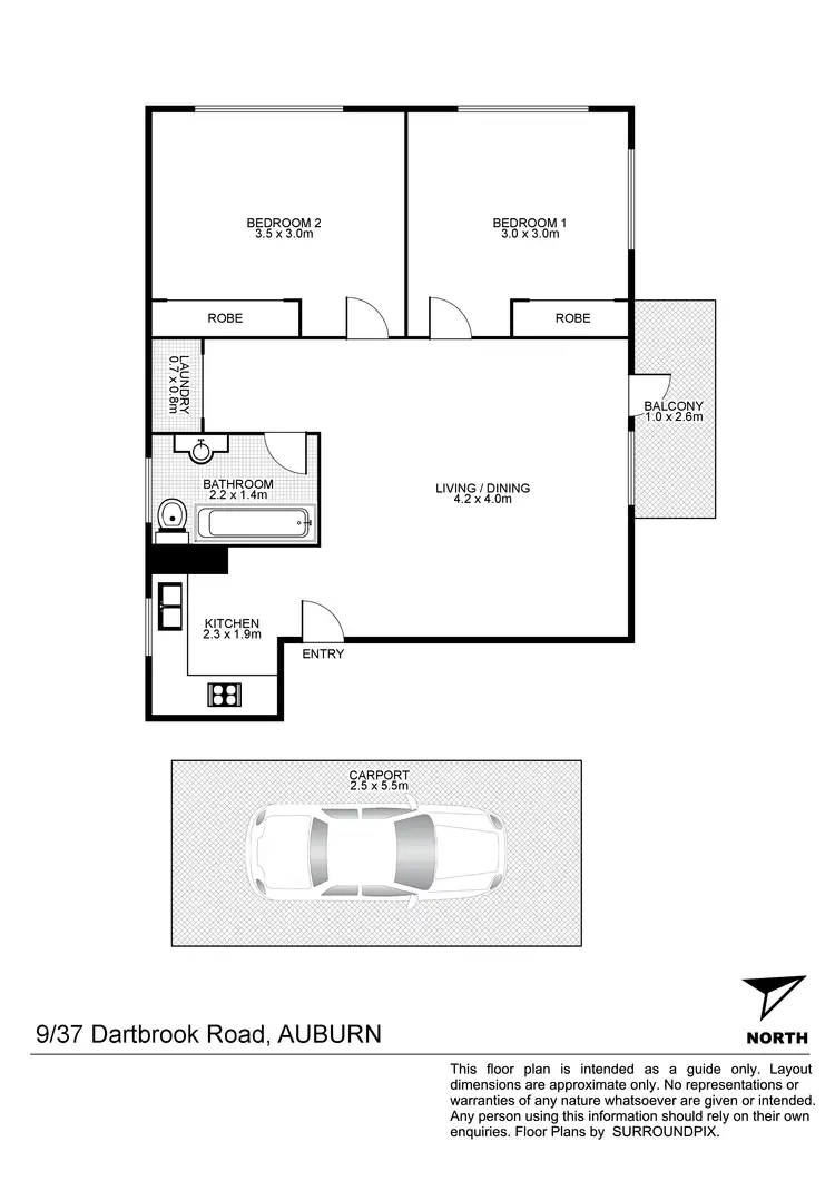 Floorplan of Homely unit listing, 9/37 Dartbrook Rd, Auburn NSW 2144