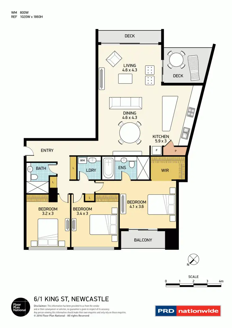 Floorplan of Homely apartment listing, 6/1 King Street, Newcastle NSW 2300