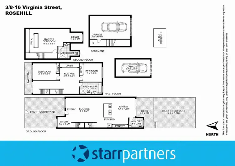 Floorplan of Homely townhouse listing, 3/8-16 Virginia Street, Rosehill NSW 2142
