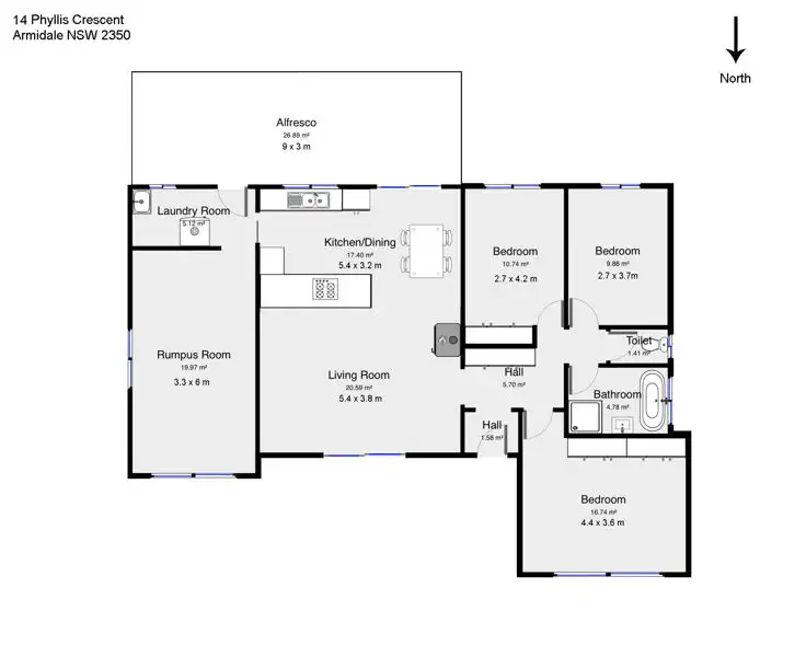 Floorplan of Homely house listing, 14 Phyllis Crescent, Armidale NSW 2350