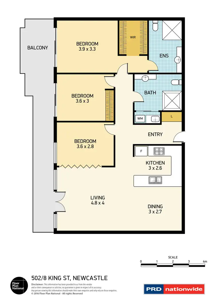 Floorplan of Homely apartment listing, 502/8 King Street, Newcastle NSW 2300