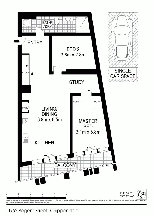 Floorplan of Homely unit listing, 11/52 Regent Street, Chippendale NSW 2008