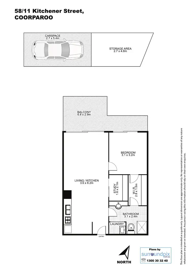 Floorplan of Homely unit listing, 58 / 11 Kitchener Street, Coorparoo QLD 4151