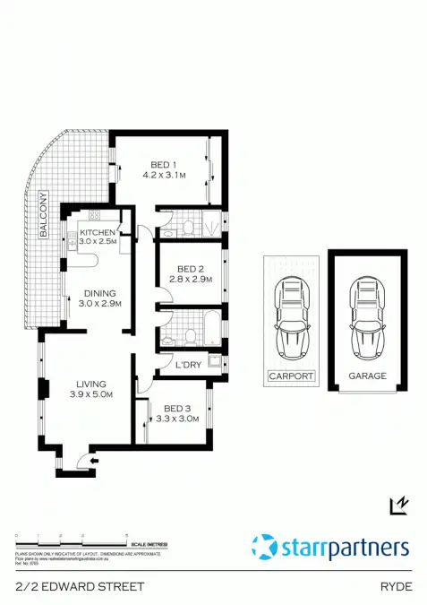Floorplan of Homely unit listing, 2/2 Edward St, Ryde NSW 2112