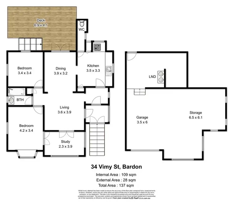 Floorplan of Homely house listing, 34 Main Avenue, Bardon QLD 4065