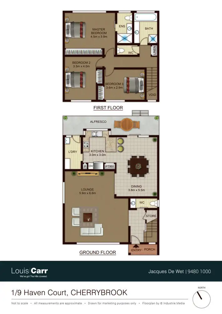 Floorplan of Homely semi-detached listing, 1/9 Haven Court, Cherrybrook NSW 2126