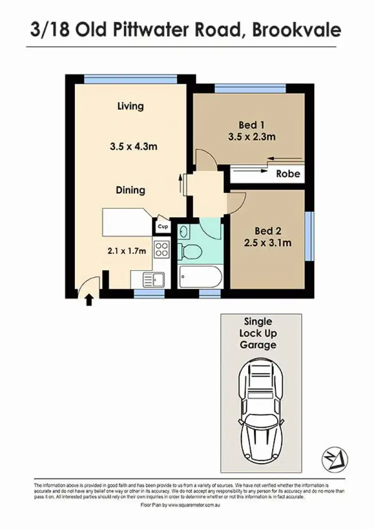 Floorplan of Homely unit listing, 3/18 Old Pittwater Road, Brookvale NSW 2100