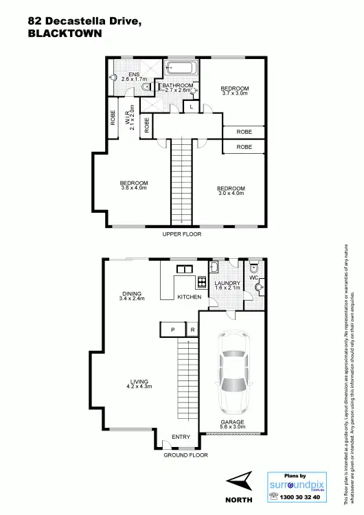 Floorplan of Homely townhouse listing, 82 De Castella Drive, Blacktown NSW 2148