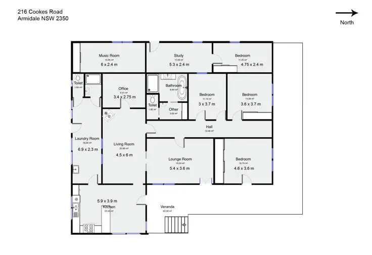 Floorplan of Homely rural property listing, 216 Cookes Road, Armidale NSW 2350