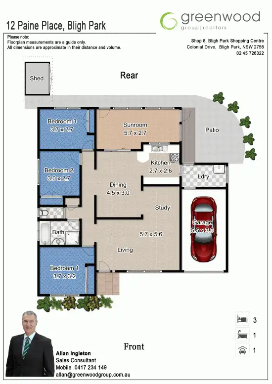 Floorplan of Homely house listing, 12 Paine Place, Bligh Park NSW 2756