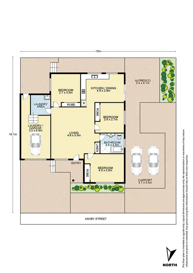 Floorplan of Homely semi-detached listing, 3 Ashby Street, Prospect NSW 2148