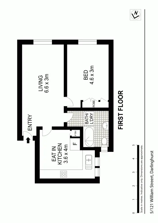 Floorplan of Homely apartment listing, 5/121-129 William St, Darlinghurst NSW 2010
