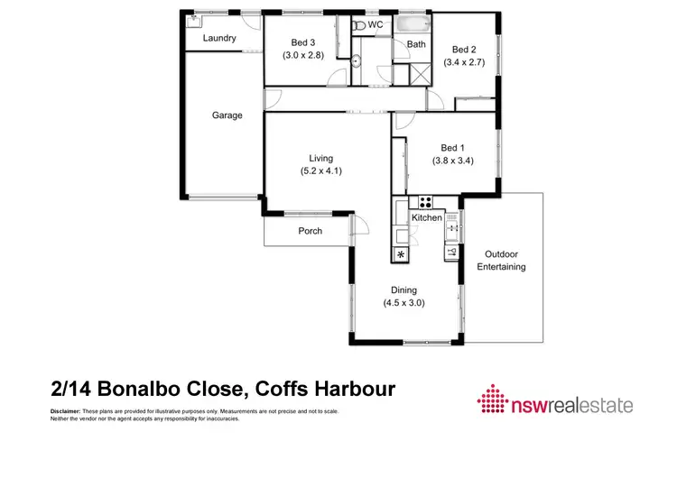 Floorplan of Homely villa listing, 2/14 Bonalbo Close, Coffs Harbour NSW 2450