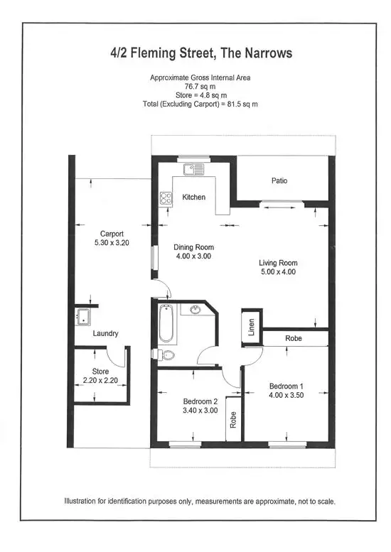 Floorplan of Homely unit listing, 4/2 Fleming Street, The Narrows NT 820