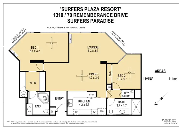 Floorplan of Homely unit listing, 1310/70 Remembrance Drive, Surfers Paradise QLD 4217