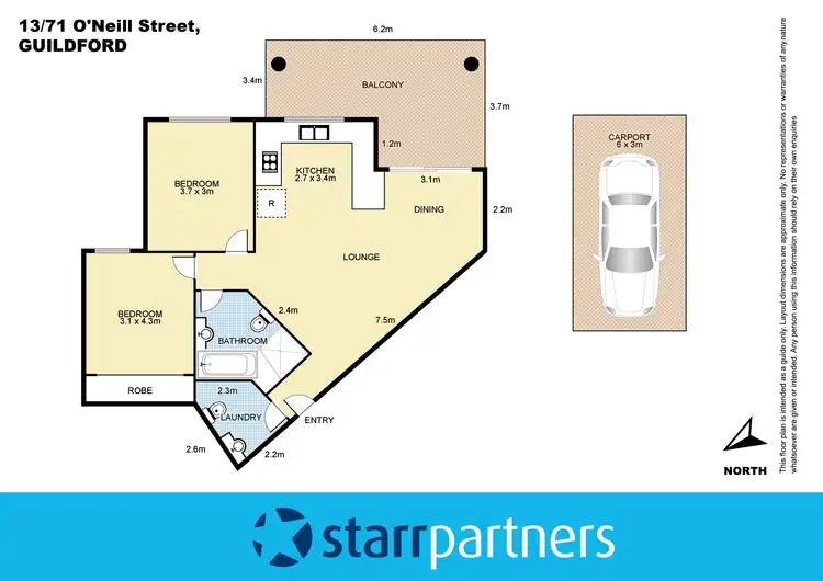 Floorplan of Homely unit listing, 13/71 O'Neill Street, Guildford NSW 2161