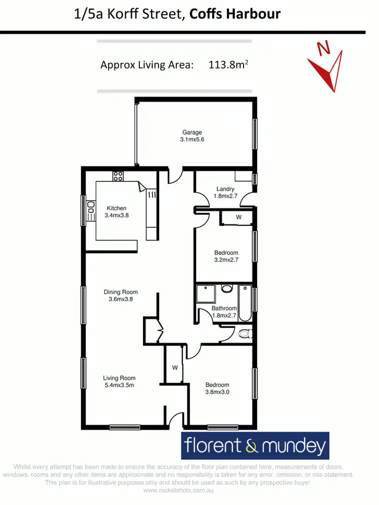Floorplan of Homely villa listing, 1/5a Korff Street, Coffs Harbour NSW 2450