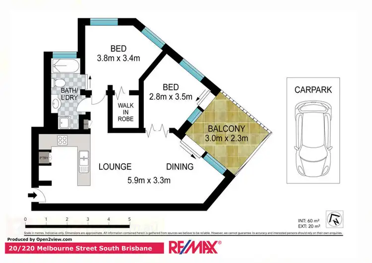 Floorplan of Homely apartment listing, 20/220 Melbourne Street, South Brisbane QLD 4101