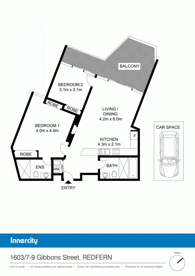 Floorplan of Homely apartment listing, 1603/7-9 Gibbons Street, Redfern NSW 2016