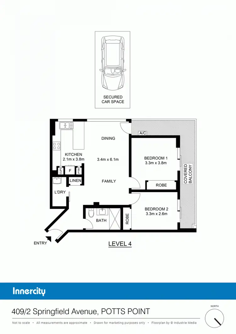 Floorplan of Homely apartment listing, 409/2 Springfield Avenue, Potts Point NSW 2011