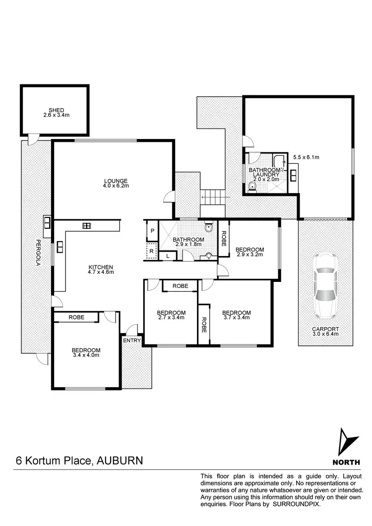 Floorplan of Homely house listing, 6 Kortum Pl, Auburn NSW 2144