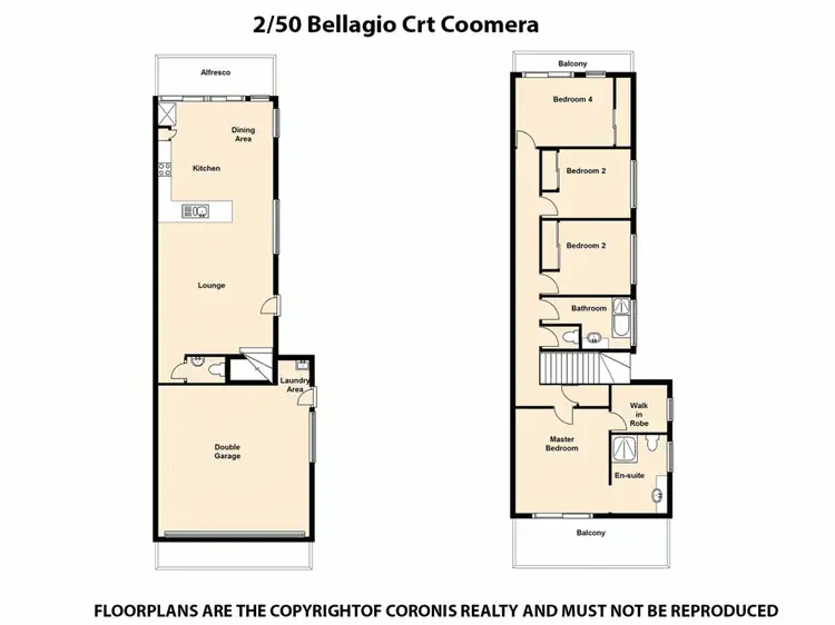 Floorplan of Homely semi-detached listing, 2/50 Bellagio Crescent, Coomera QLD 4209