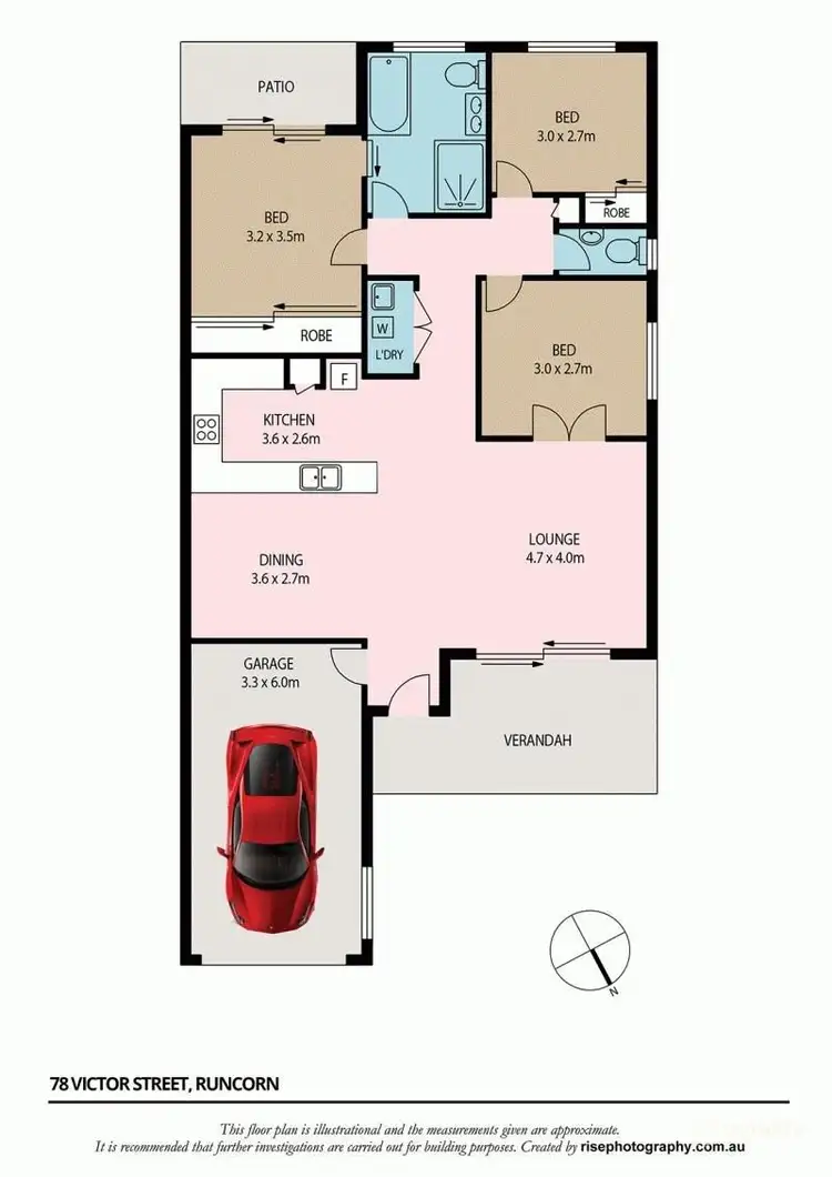 Floorplan of Homely semi-detached listing, 78 Victor St, Runcorn QLD 4113