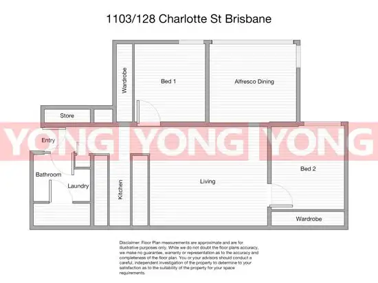 Floorplan of Homely apartment listing, 1103/128 Charlotte Street, Brisbane City QLD 4000
