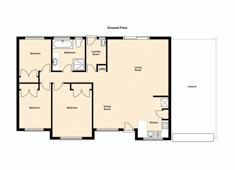 Floorplan of Homely semi-detached listing, 24 Melrose Place, Eagleby QLD 4207