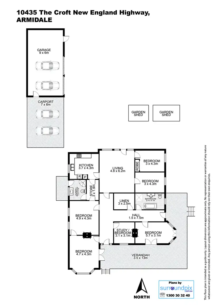 Floorplan of Homely rural property listing, 10435 New England Highway, Armidale NSW 2350