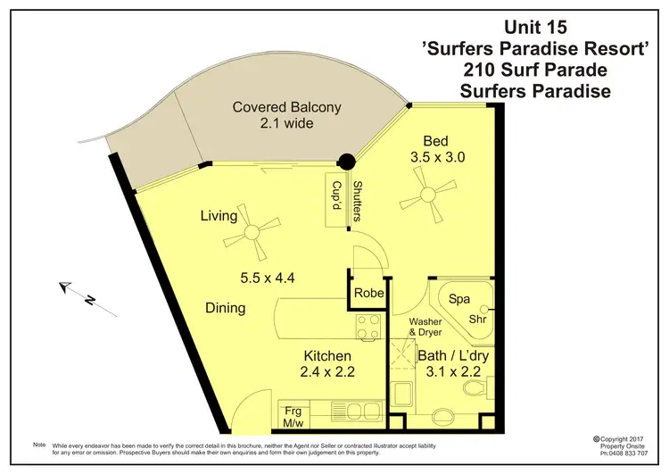 Floorplan of Homely unit listing, 15/210-218 Surf Parade, Surfers Paradise QLD 4217