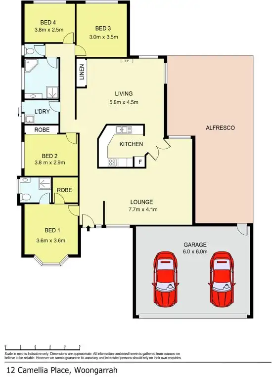 Floorplan of Homely house listing, 12 Camellia Place, Woongarrah NSW 2259