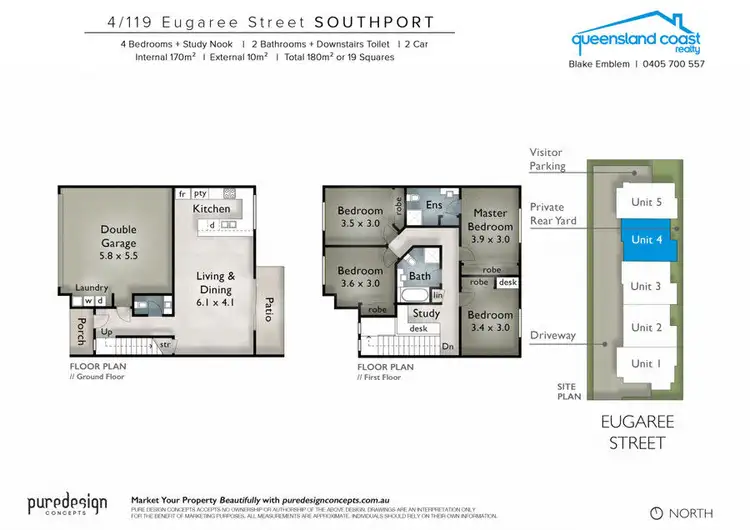 Floorplan of Homely townhouse listing, 119 Eugaree Street, Southport QLD 4215