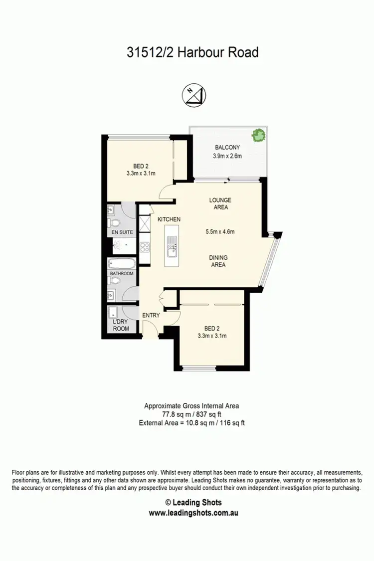 Floorplan of Homely unit listing, 31512/2 Harbour Road, Hamilton QLD 4007